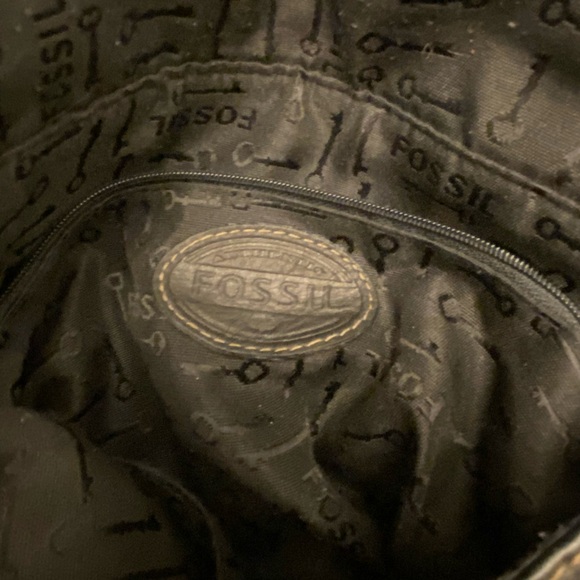 Fossil Black Super Soft Leather Modern Cargo Flap Shoulder Bag Purse - Picture 4 of 8